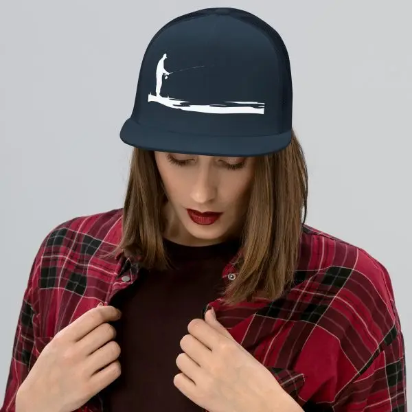 Minimalist Fishing Design Trucker Cap - Image 5