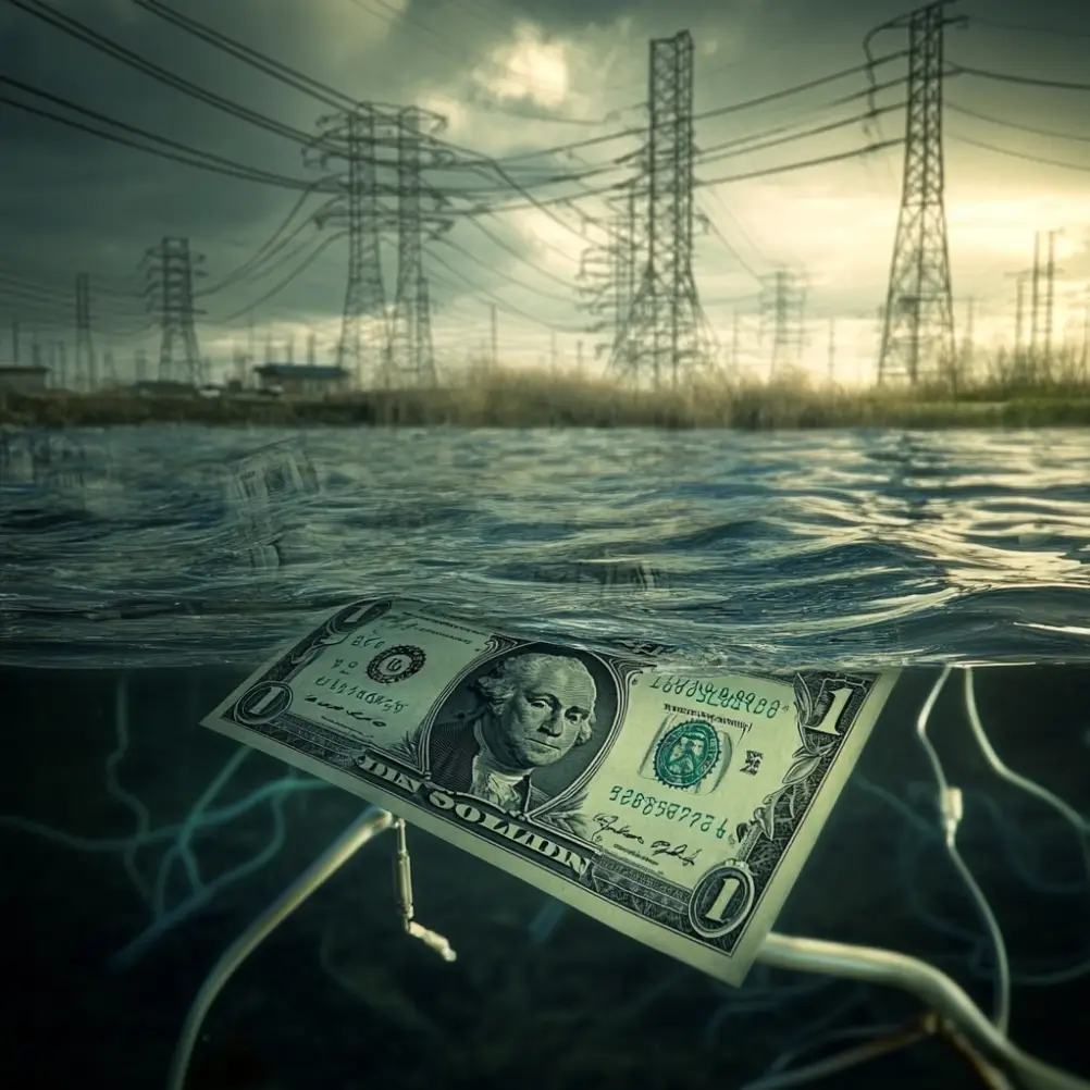 Deep-Dive into Ocean Power Technologies (OPTT) Stock Analysis 1 Money connected to an underwater power grid depicting the potential to be made from Ocean Power Technologies (OPTT)